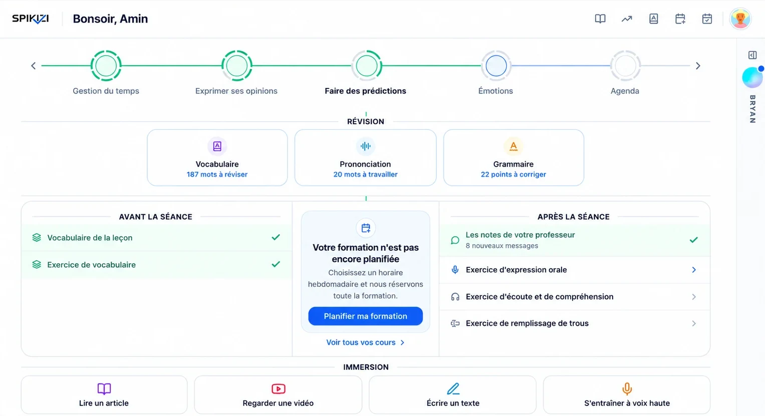 Activités et révisions
